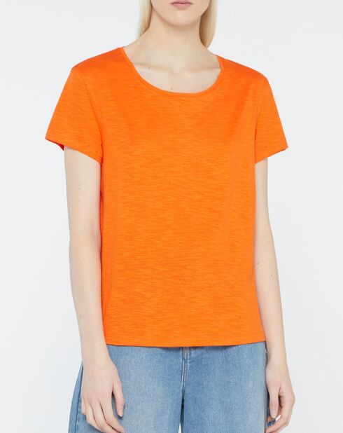 T-Shirt en Coton Bio mélangé Noris Flamme orange