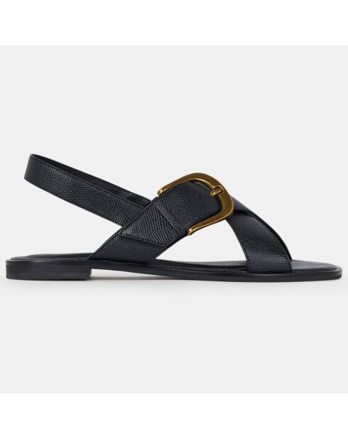 Sandalias de piel con hebilla negra