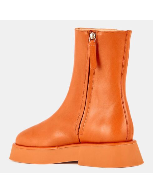 Boots en Cuir marron
