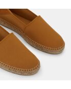 Espadrilles en Toile arrière en Cuir camel