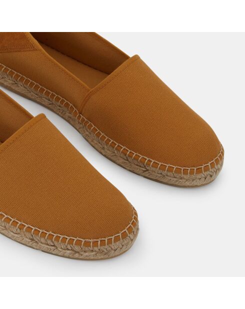 Espadrilles en Toile arrière en Cuir camel