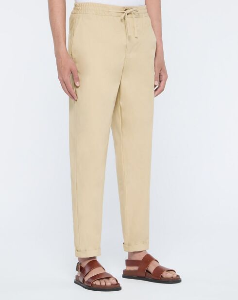 Pantalon 100% Coton Bio chino Regular Fit Mujog beige