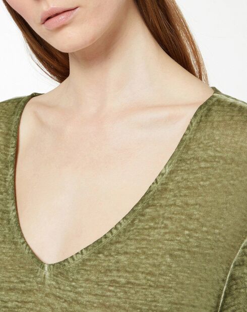 T-shirt Nada khaki 100% lino