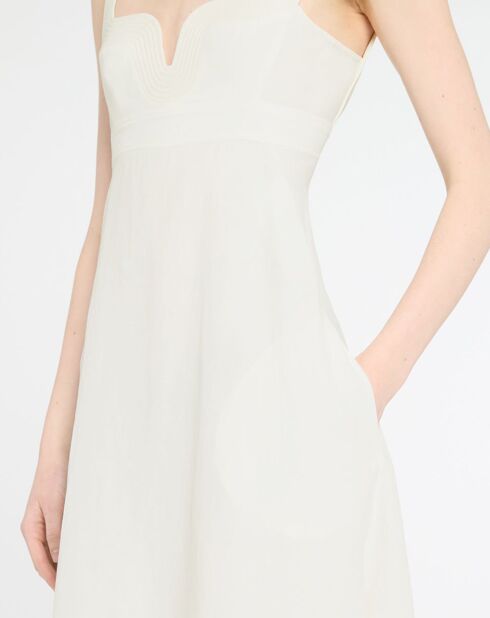 Robe fluide en Lin mélangé blanche