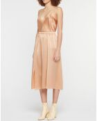 Jupe 100% Soie Gonna Elastico rose poudre