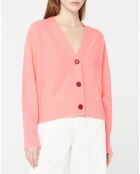 Cardigan 100% Cachemire Fabiola col V rose clair