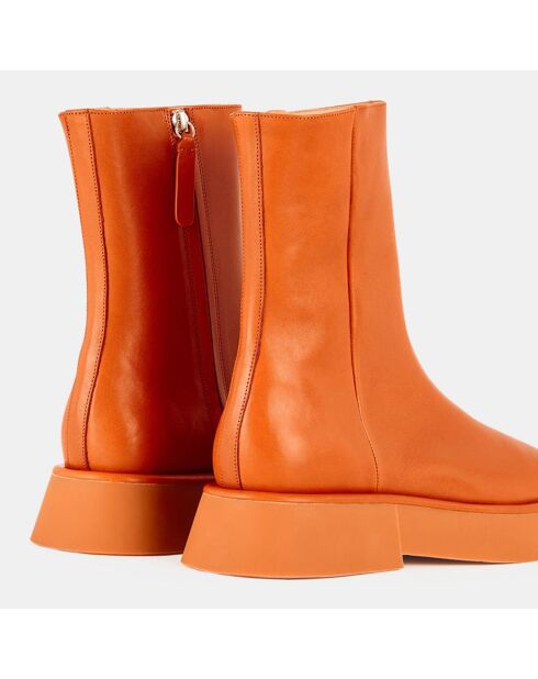 Boots en Cuir marron