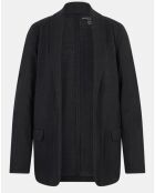 Veste en Lin mélangé poches plaquées noire