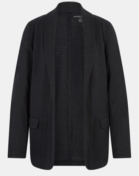Veste en Lin mélangé poches plaquées noire