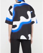 Illusion Smoke zwart/blauw losvallend shirt van 100% biologisch katoen