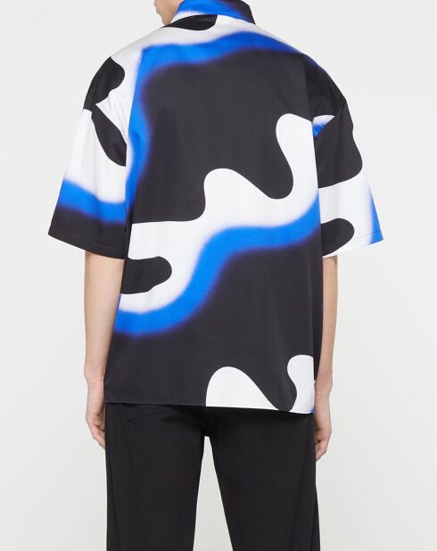 Illusion Smoke zwart/blauw losvallend shirt van 100% biologisch katoen