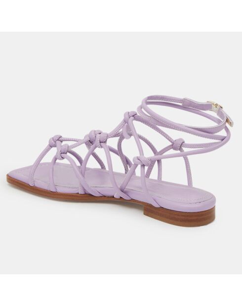 Paarse leren sandalen van Atardecer