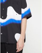 Illusion Smoke zwart/blauw losvallend shirt van 100% biologisch katoen