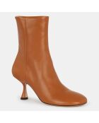 Bottines en Cuir marron - Talon 7 cm