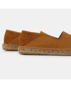 Espadrilles en Toile arrière en Cuir camel