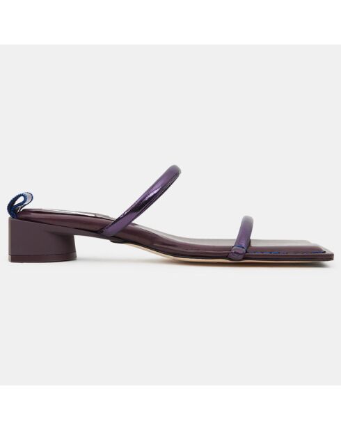 Mules en Cuir violet foncé