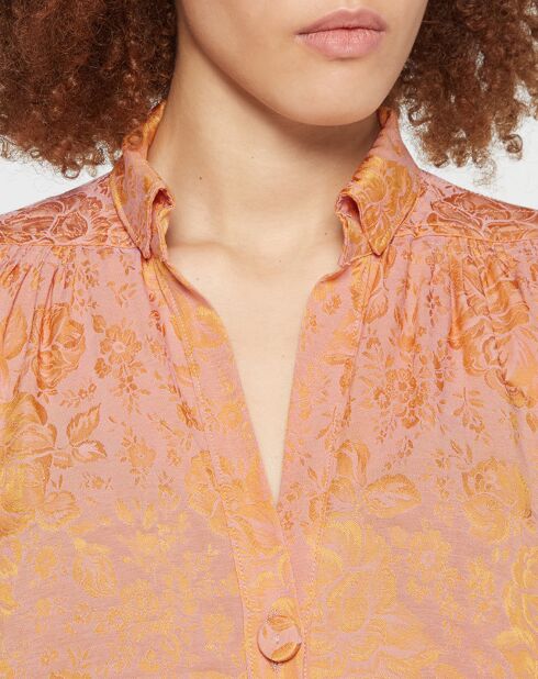 Robe fluide Abito Jacquard orange clair