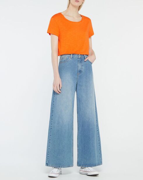 T-Shirt en Coton Bio mélangé Noris Flamme orange