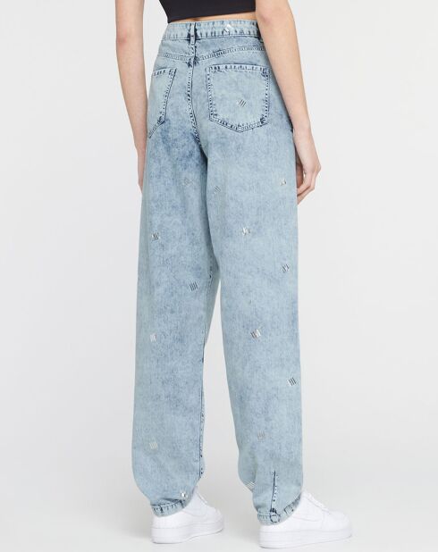 Lockere Jeans von Erin mit schillernden, verblassten blauen Mustern