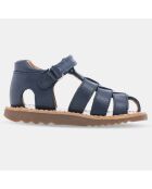 Sandales en Cuir Waff Papy bleu marine