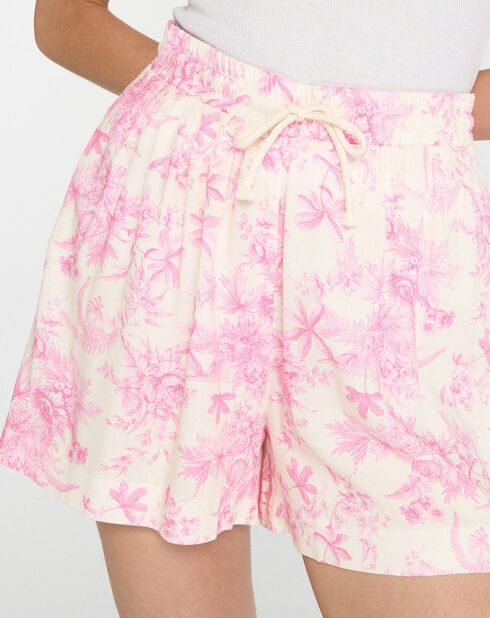 Pantalones cortos Paulette rosa/blancos