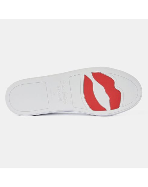 Sneakers Simone in pelle bianca/argento/rosa