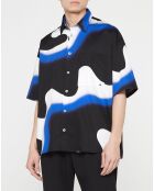 Illusion Smoke zwart/blauw losvallend shirt van 100% biologisch katoen