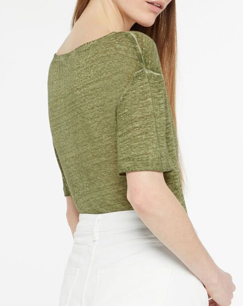 T-shirt Nada khaki 100% lino