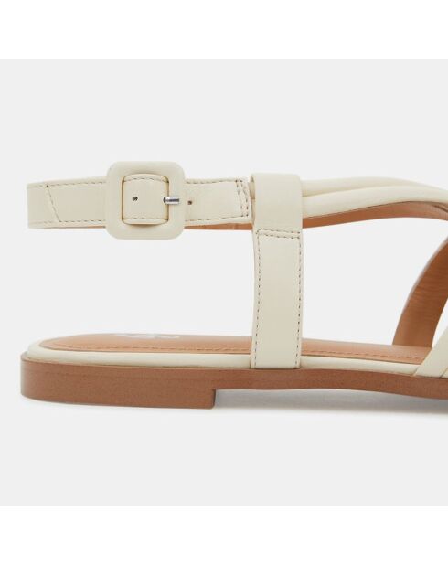 Sandales en Cuir à brides croisées écrues