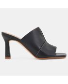 Mules en Cuir Rita noires - Talon 9 cm