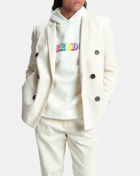 Ecru/mehrfarbiger Ligner Hoodie