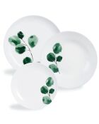 6 Assiettes creuses Eucalyptus blanches - D.20x4.2 cm