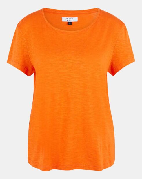 Camiseta Noris Flamme naranja en mezcla de algodón orgánico