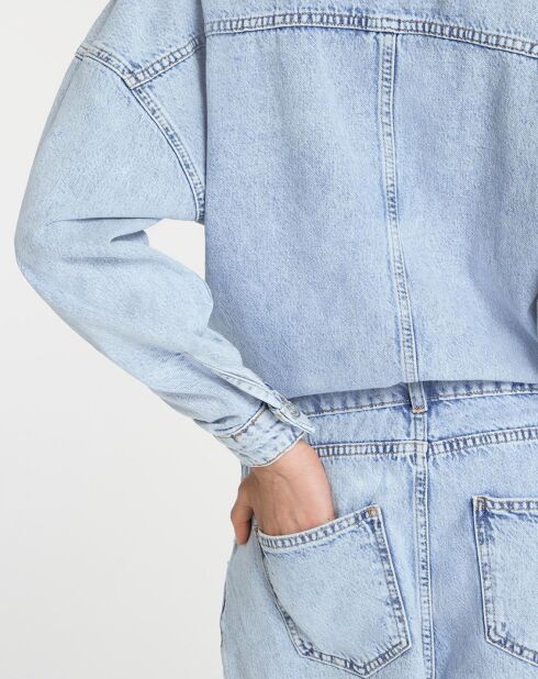 Maha jeansblauwe korte jumpsuit van denim