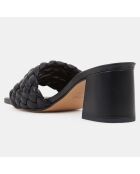 Mules en Cuir Odessa noires - Talon 5.5 cm