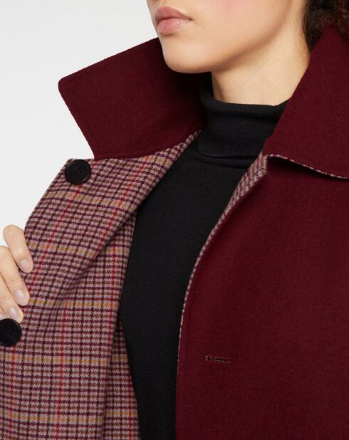 Manteau réversible en Laine mélangée Louis Mac bordeaux