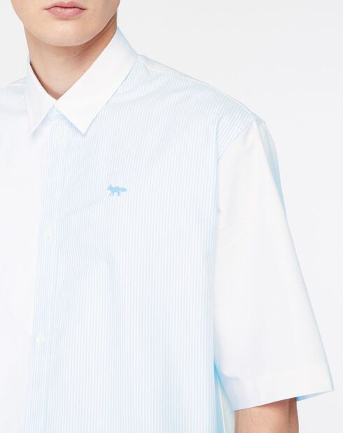 Wit ruimvallend overhemd met korte mouwen