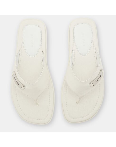 Weiße Flip Flops aus Leder