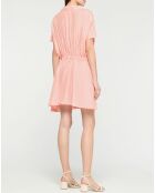 Robe 100% Soie Abito Corto Habotay rose clair