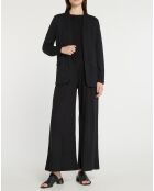 Veste en Lin mélangé poches plaquées noire