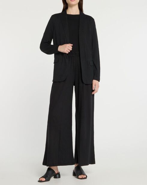 Veste en Lin mélangé poches plaquées noire