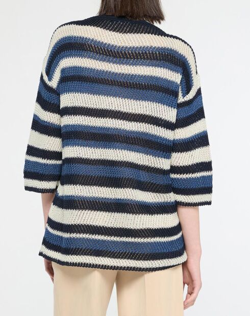 Pull 100% Lin Gentile bleu/multicolore
