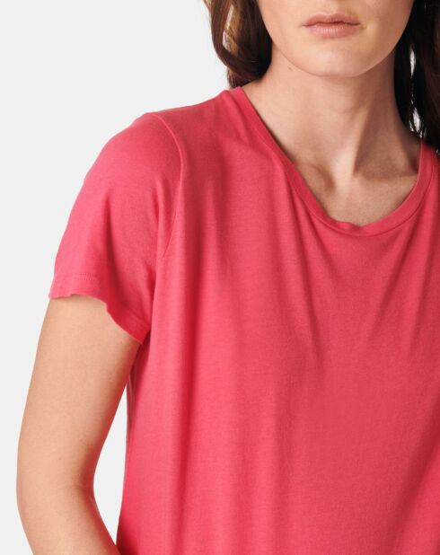 T-Shirt Polly col rond fuchsia