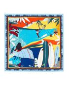 Foulard carré Mini Surfi à motif bleu