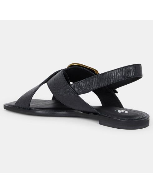 Sandalias de piel con hebilla negra