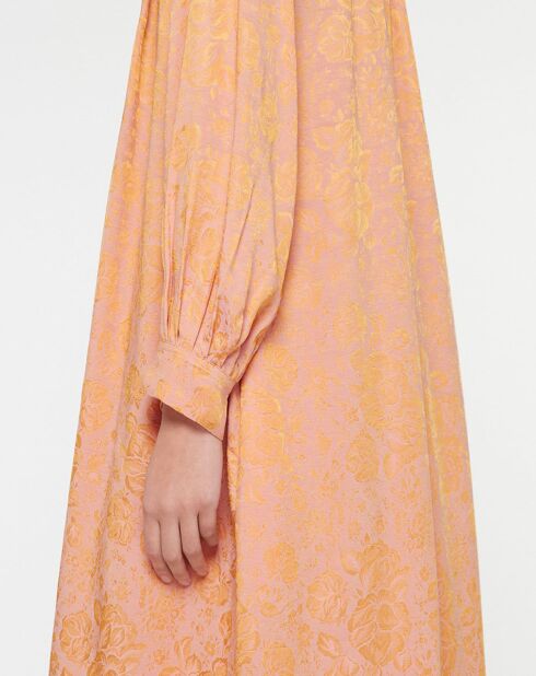 Robe fluide Abito Jacquard orange clair
