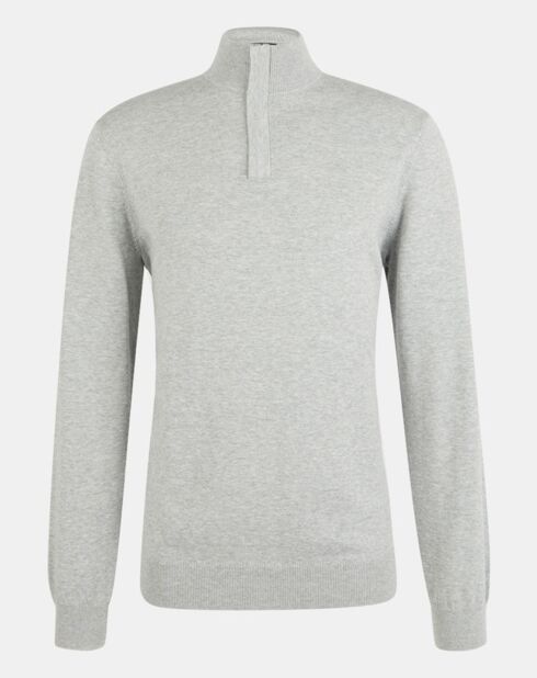 Pull col camionneur Butonzip Cam gris