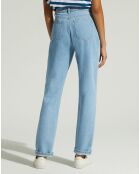 Jean en Coton Bio Capri boutons bleu clair