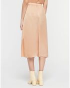 Jupe 100% Soie Gonna Elastico rose poudre