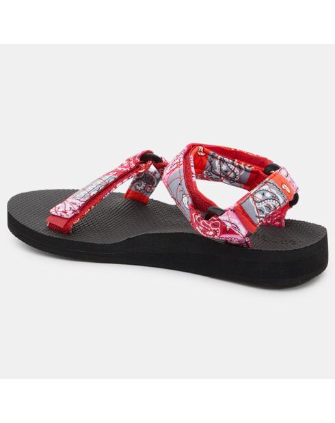 Sandales Quilt Trekky rouge/rose/noir